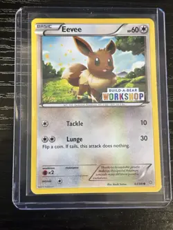 Build a Bear Pokemon Card Workshop Eevee Promo Trading 63/98 Stamped! NM - Image 1