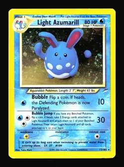 HP Light Azumarill Neo Destiny #013/105 Holo Holo Rare Pokemon Card - Image 1