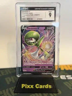 Pokemon TCG Gardevoir V 16 Full Art Holo Ultra Rare Card Champions Path CGC 9 - Image 1