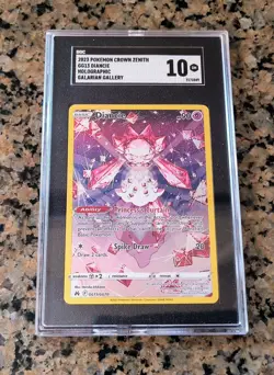 Diancie Full Art RARE Pokemon Card SGC 10 GEM MINT Crown Zenith GG13/GG70 (2023) - Image 1