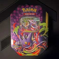 Pokemon TCG Mega Moonlit Tin Mega Gengar ex Promo English 10 Cards Box Age 6+ - Image 1