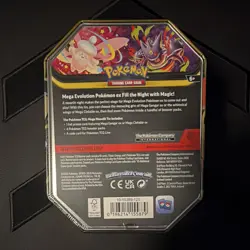 Pokemon TCG Mega Moonlit Tin Mega Gengar ex Promo English 10 Cards Box Age 6+ - Image 2