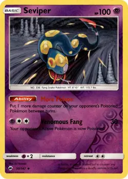 Seviper 50/147 Reverse Holo | Burning Shadows | Pokemon Card - Image 1
