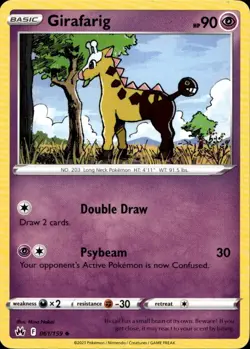 GIRAFARIG 061/159 Pokemon Card Crown Zenith Near Mint - Image 1