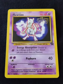 Pokemon Card Movie Promo Mewtwo Black Star #3 WB Stamp 1999 Wizards WOTC EX - Image 1