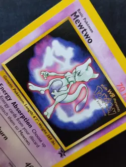 Pokemon Card Movie Promo Mewtwo Black Star #3 WB Stamp 1999 Wizards WOTC EX - Image 2