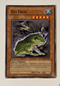 Yugioh Des Frog Unlimited Edition Common CRV-EN026 VERY Light Play - Image 1