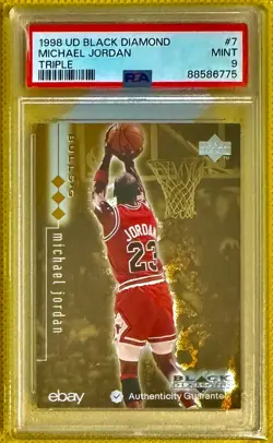 Michael Jordan 1998 Upper Deck Black Diamond Triple Diamond #7, /1500 PSA 9 MINT - Image 1