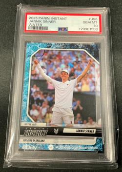 Jannik Sinner WATER /10 PSA 10 2025 Panini Instant Wimbledon SSP GEM MT - Image 1