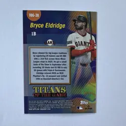 Topps 2026 Topps Titans of the Game Bryce Eldridge Giants #TOG-38 RC Insert - Image 2
