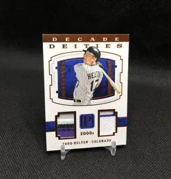 2016 Pantheon Todd Helton DECADE DEITIES /10 DUAL GAME USED PATCH GOLD SSP DD-TH - Image 1