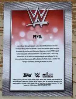 2026 Topps Chrome WWE Penta Diamond Plate Refractor Parallel Card! - Image 2