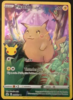 Pikachu 005/025 Holo Rare Celebrations Pokemon Holo Lightly Played - Image 2