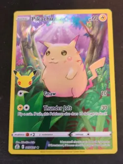 Pokemon Pikachu Full Art Holo Rare 005/025 Celebrations Gnaw Thunder Jolt - Image 1