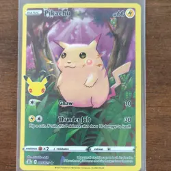 Pokemon TCG Pikachu 005/025 Celebrations 25th Anniversary Holo Rare English 60 - Image 1