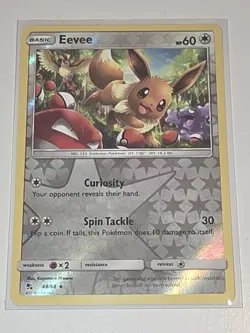 Pokemon Card Eevee Hidden Fates Reverse Holo Rare 48/68 Near Mint - Image 1