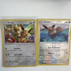 Eevee 48/68 Holo Rare Hidden Fates Pokemon Holo Near Mint with reverse Holo FREE - Image 1