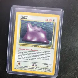 Pokemon TCG Ditto Fossil Holo Rare Card 3/62 Unlimited Vintage 1999 WOTC MP - Image 1