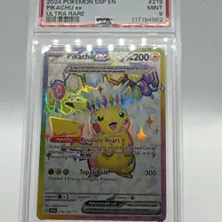 2024 POKEMON SSP EN-SURGING SPARKS #219 PIKACHU EX ULTRA RARE PSA 9 MINT - Image 4