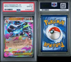 2025 Pokemon PFL EN-Phantasmal Flames Mega Charizard X EX #013 PSA 10 - Image 3