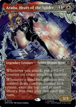Arana, Heart of the Spider (FOIL + Borderless) 213 Marvel's Spider-Man MTG NM - Image 1