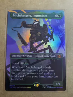 Michelangelo, Improviser (Borderless) (M 0219) TMNT MTG Foil - Image 1