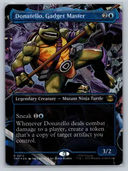 MTG Teenage Mutant Ninja Turtles TMT Borderles Foil 212 Donatello, Gadget Master - Image 1