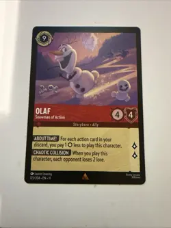 Disney Lorcana Winterspell Olaf - Snowman of Action 122/204 NM Rare - Image 1