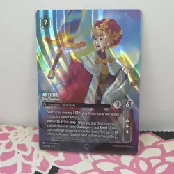 Disney Lorcana Arthur King Victorious (Enchanted) 221/204 Shimmering Skies Holo - Image 1