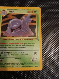 Pokemon Muk 13/62 Holo Rare Fossil Card 1999 WOTC Original - Image 2