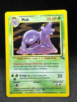 Muk [LP-EX] Holo Rare Fossil Set - 13/62 Pokemon Card [1999] {M} - Image 1