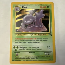 Muk 13/62 Fossil Unlimited - Holo Rare - WOTC Pokemon Card - Image 1