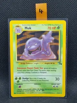 Pokemon Card - Muk 13/62 - Holo Rare - WOTC Fossil Set - Light Play #4 - Image 1