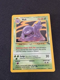 Muk Fossil Holo Rare Card 13/62 Vintage 1999 Pokemon TCG - Image 3