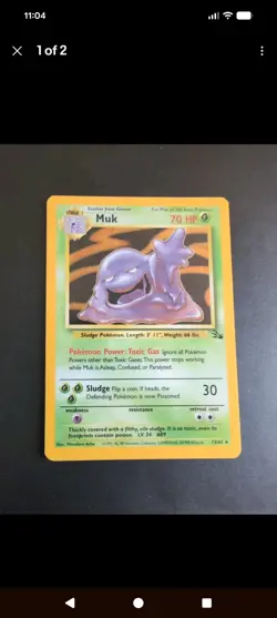 ⭐ Muk 13/62 ⭐ Original Holo Rare Fossil Set Pokemon Card WOTC TCG 1999 - Image 1