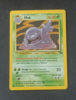 Pokemon TCG Muk 13/62 Fossil Holo Rare Card Vintage WOTC - LP - Image 1