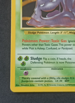 Pokemon TCG Muk 13/62 Fossil Holo Rare Card Vintage WOTC - LP - Image 4