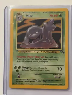 Pokemon Card Muk 13/62 Fossil Holo Rare 1999 WOTC Vintage - Image 3