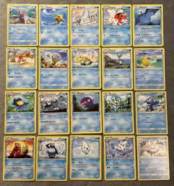 Water Type Pokemon Cards Lot Froakie Oshawott Slowbro Rare Seismitoad Vanilluxe - Image 1