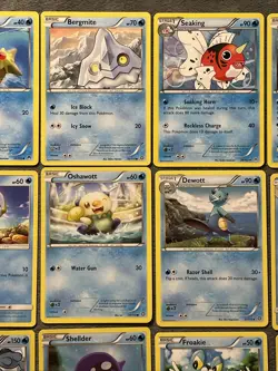 Water Type Pokemon Cards Lot Froakie Oshawott Slowbro Rare Seismitoad Vanilluxe - Image 3