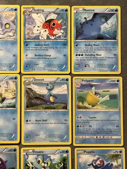Water Type Pokemon Cards Lot Froakie Oshawott Slowbro Rare Seismitoad Vanilluxe - Image 4
