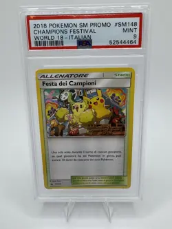 Pokemon Card Italian Champions Festival SM148 PSA 9 MINT Worlds 2018 Promo - Image 1