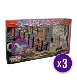 Lot of 3 Pokemon Paldean Fates Great Tusk Iron Treads ex Premium Collection Box - Image 1