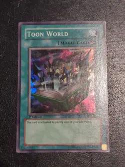 Yu-Gi-Oh! SUPER RARE CARD TOON WORLD MRL-076 1ST LP - Image 1
