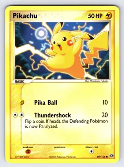 Pikachu 60/106 2005 EX Emerald Pokemon Card TCG Nintendo Non Holo Common Nm/Vlp - Image 1