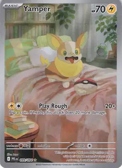 2025 POKEMON PHANTASMAL FLAMES YAMPER Illustration Rare NM # 099/094 - Image 1