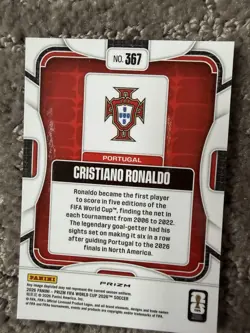 2026 Panini Prizm FIFA World Cup Cristiano Ronaldo Silver Wave Prizm Portugal - Image 2