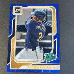 Andrew Fischer 2026 Donruss Optic Blue Velocity + Base #102 RC (2 Cards) - Image 2