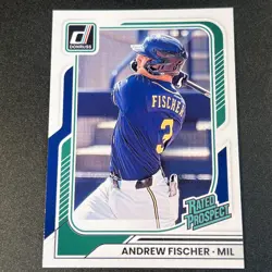 Andrew Fischer 2026 Donruss Optic Blue Velocity + Base #102 RC (2 Cards) - Image 3