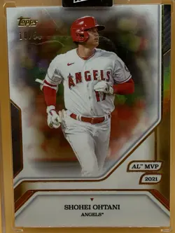 2025 Topps MVP Collection Shohei Ohtani AL MVP 2021 Gold Foil /50 #5 ANGELS - Image 4